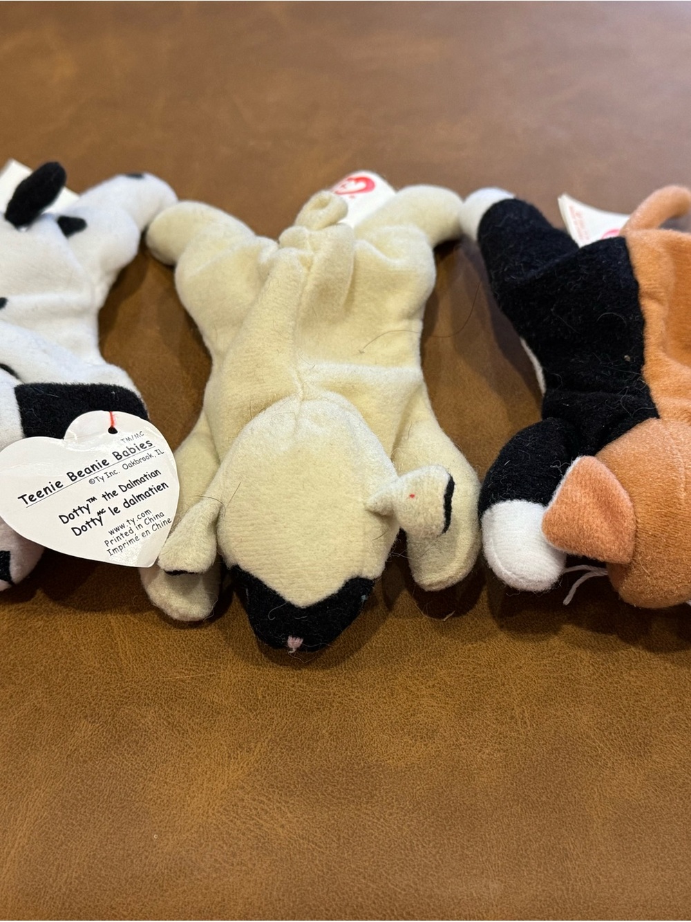 Ty teenie Plush Cat and dog- Cream, Black, White